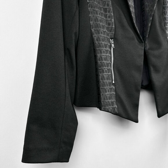 Kate Rosy Petite | Black Blazer Jacket | Faux Crocodile Panel | Size PL - Picture 5 of 15